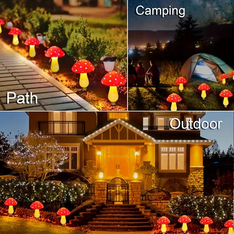 太陽光発電LEDキノコライト屋外ガーデンお祭り照明ソーラーラ - Outdoor Power For Christmas Lights のレビューと価格