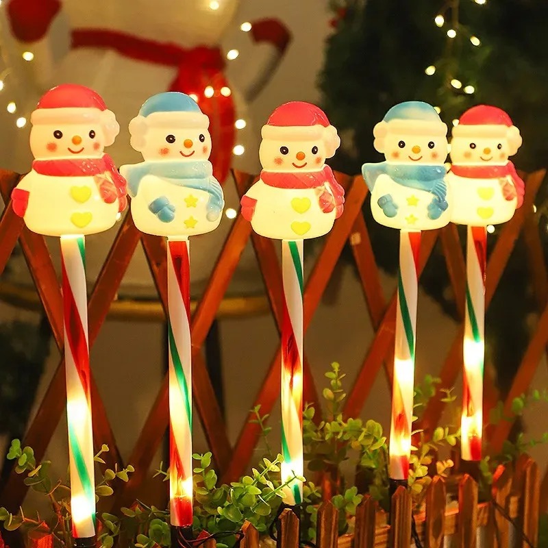 クリスマスソーラーパワーサンタ＆雪だるまLEDランプ屋外芝生 - Outdoor Solar Power Xmas Lights のレビューと価格