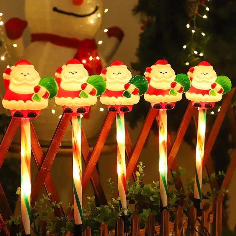 クリスマスソーラーパワーサンタ＆雪だるまLEDランプ屋外芝生 - Outdoor Solar Power Xmas Lights のレビューと価格