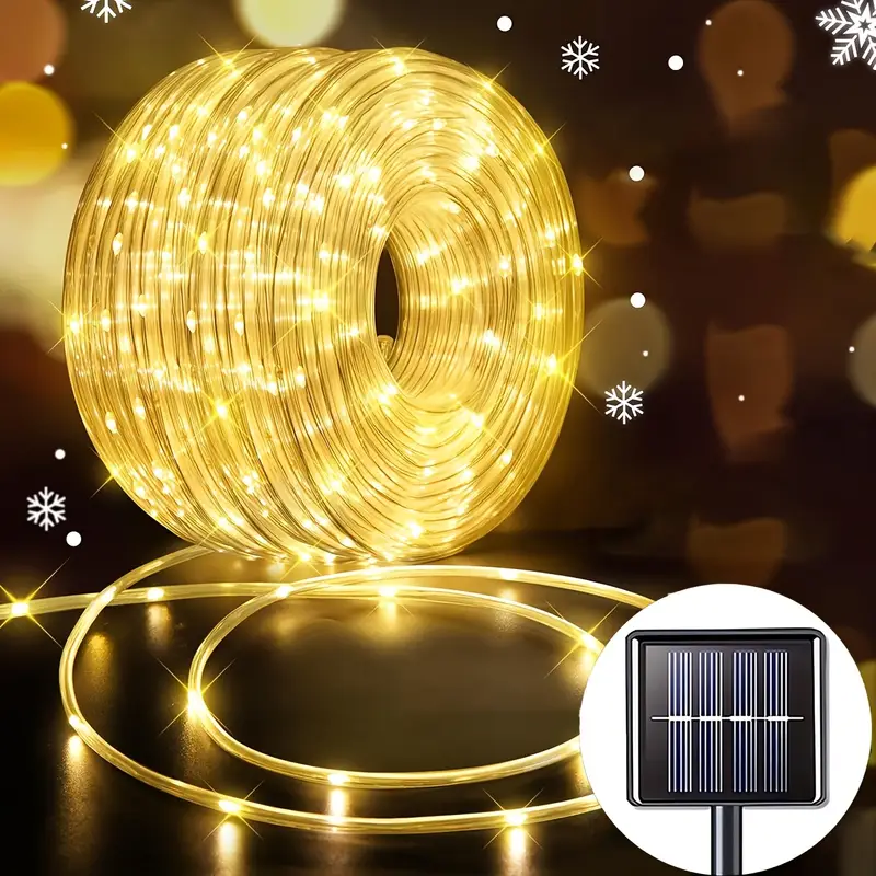 ソーラー充電式LEDチューブ、屋外装飾用マルチカラーロープラ - Outdoor Power For Christmas Lights のレビューと価格
