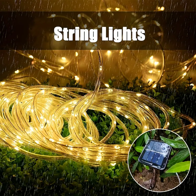 ソーラー充電式LEDチューブ、屋外装飾用マルチカラーロープラ - Outdoor Power For Christmas Lights のレビューと価格