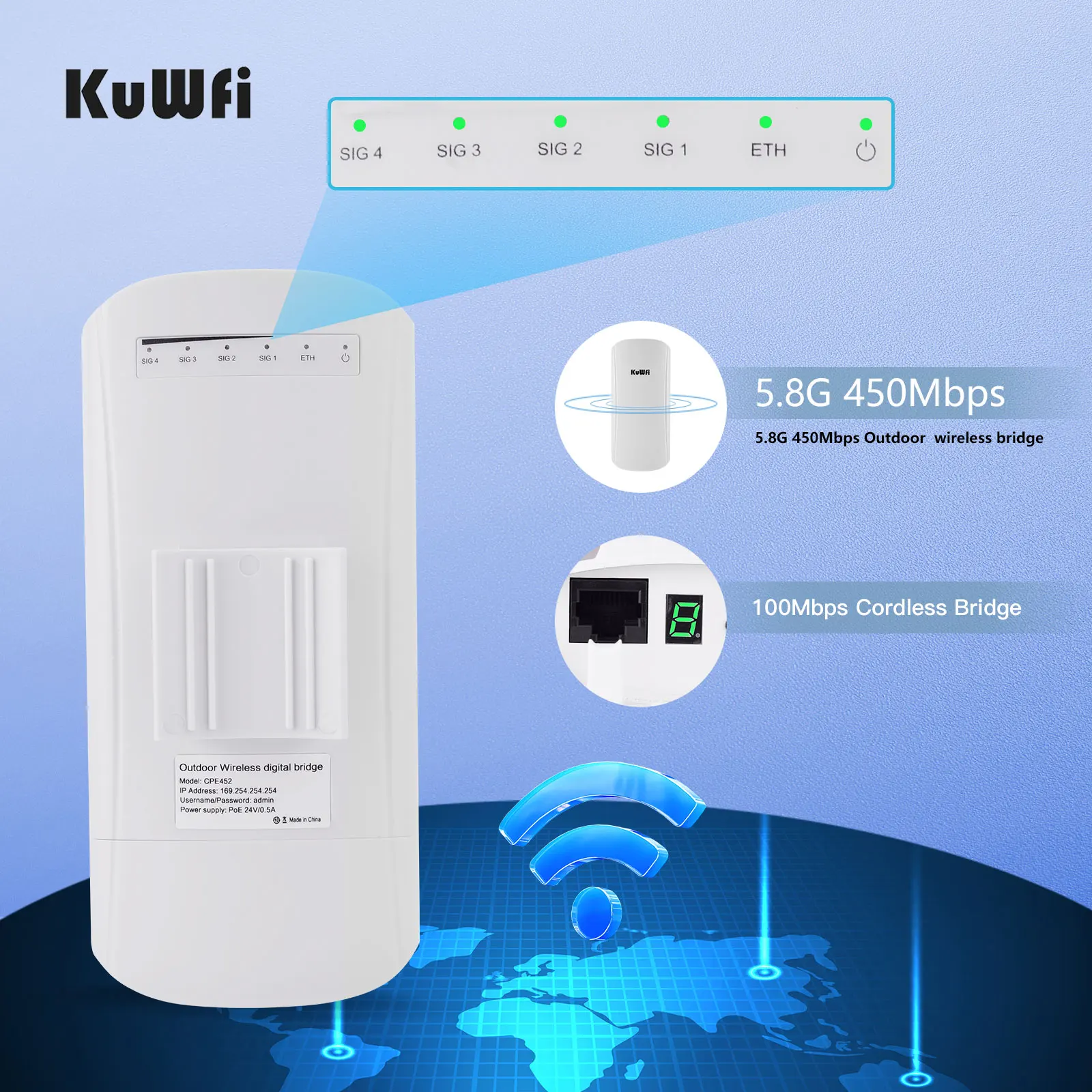 Kuwfi-屋外長距離アクセスポイントwifiリピーター、c - Outdoor Power Adapter Wyze のレビューと価格