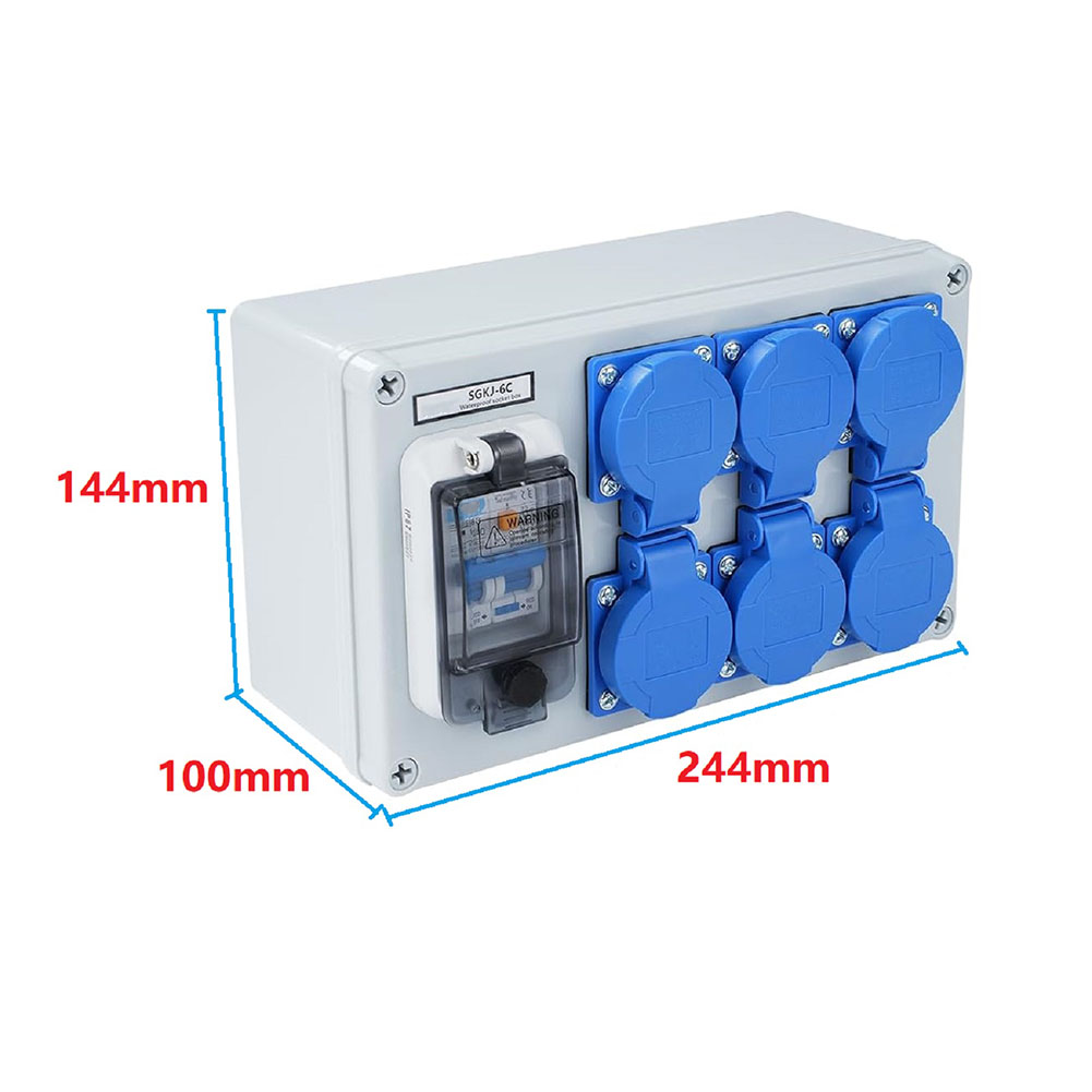 1PC IP54 壁掛け式 6 ピン電源分配器 1P+N F - Outdoor Power Distributors のレビューと価格