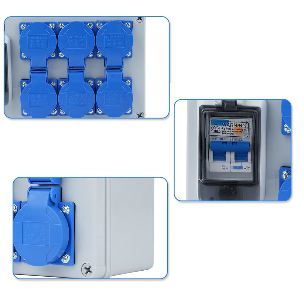 1PC IP54 壁掛け式 6 ピン電源分配器 1P+N F - Outdoor Power Distributors のレビューと価格