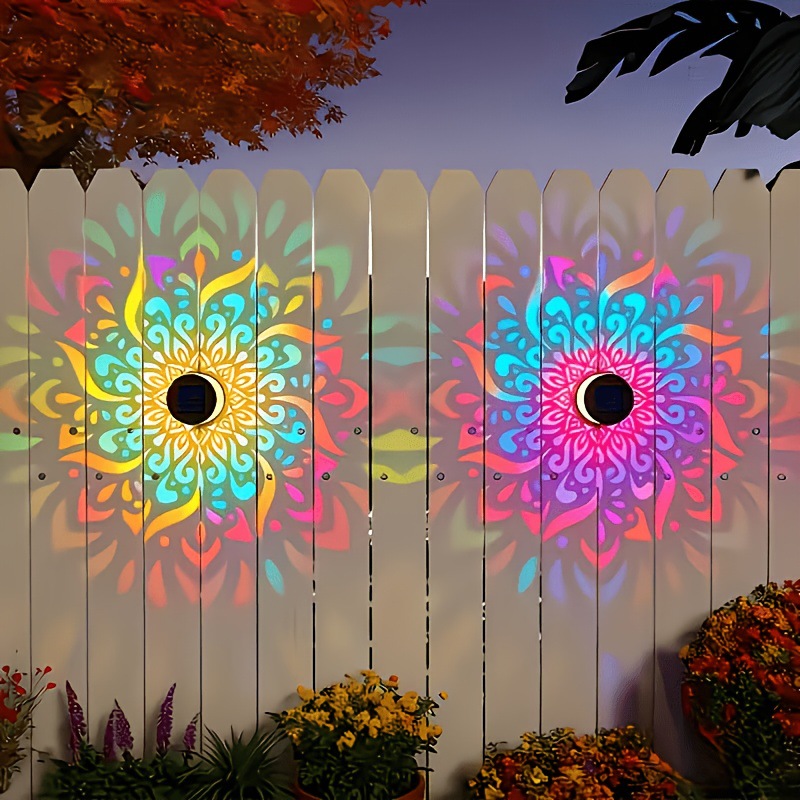 ソーラーLEDウォールライトマンダラプロジェクションランタン - Outdoor Power Outlet Solar のレビューと価格