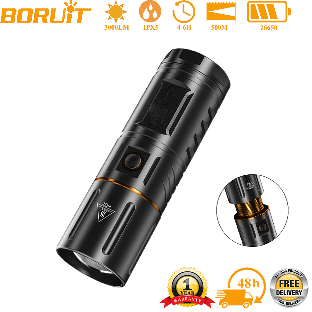 BORUiT 超高輝度 3000LM LED 懐中電灯 26 - Outdoor Power Bank のレビューと価格