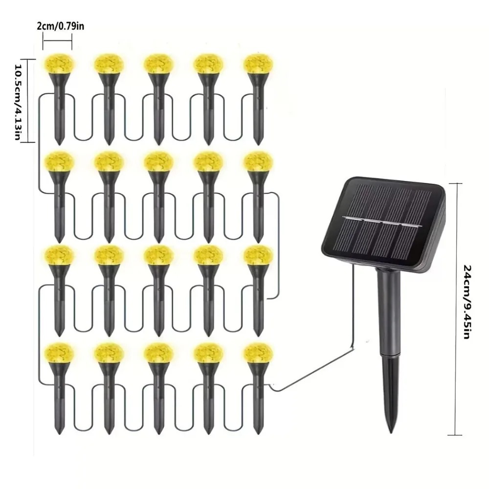 ソーラー式5M 20LED屋外芝生用ストリングライト 防水ガ - Outdoor Solar Power Xmas Lights のレビューと価格