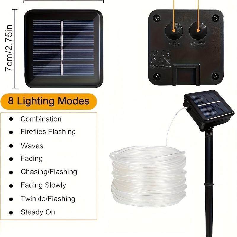 ソーラーロープライト 8モード 防水 ソーラーストリングライ - Outdoor Solar Power Xmas Lights のレビューと価格